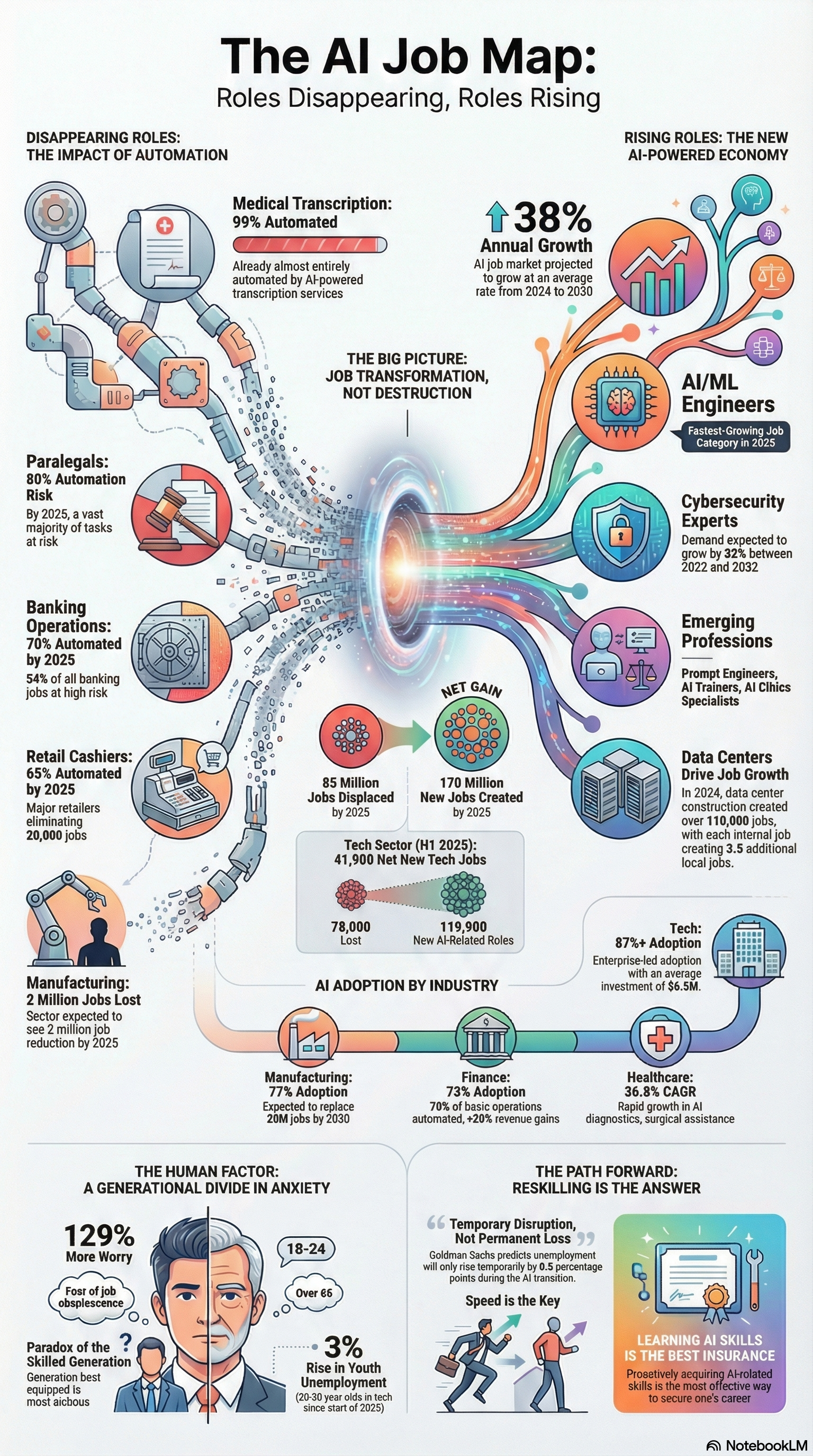 The AI Job Map: Roles Disappearing, Roles Rising