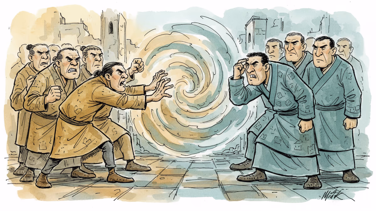 宇宙から見た地球と、破壊を叫ぶ男