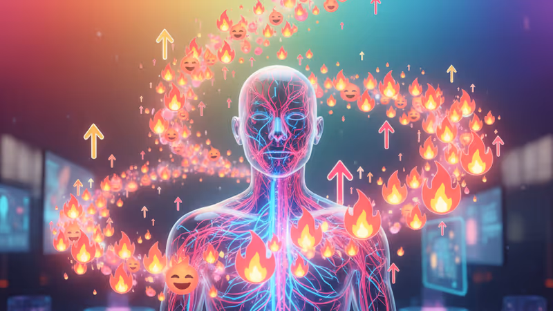 Surreal graphic of a glowing human nervous system