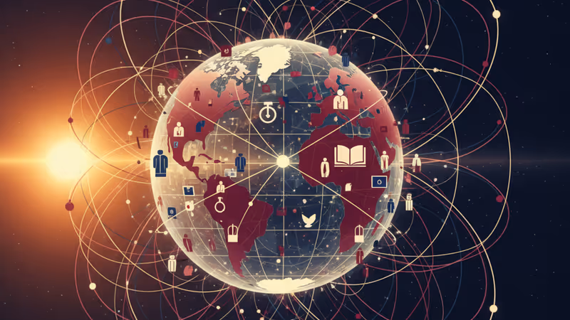 Satellite paths in Earth's orbit showing collision avoidance patterns
