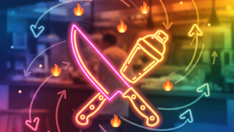 スマートフォンの画面を見る疲れた様子の飲食店員