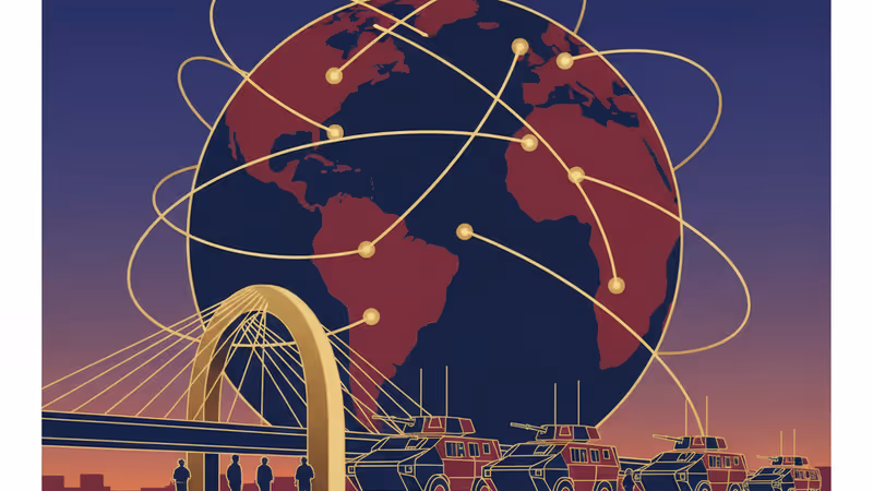 ベネズエラ国境付近で警戒に当たるコロンビア兵と軍用車両