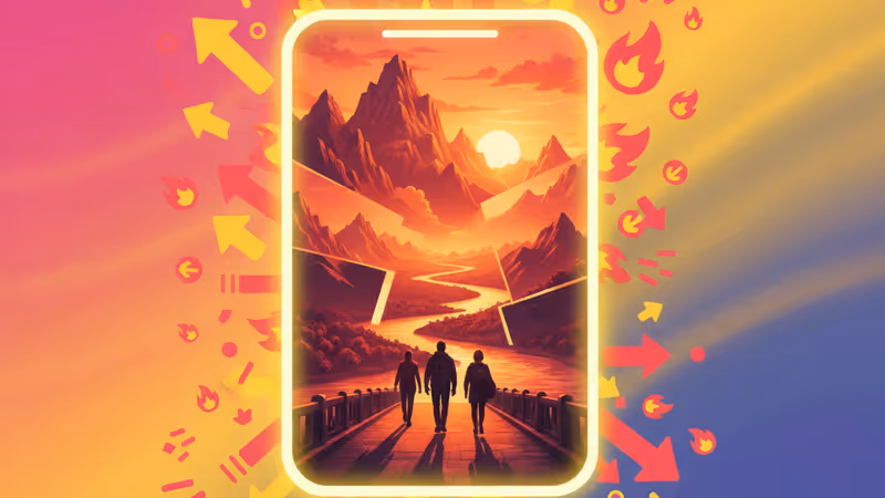 영감을 주는 넷플릭스 영화 속 인물들의 실루엣과 황금빛 풍경