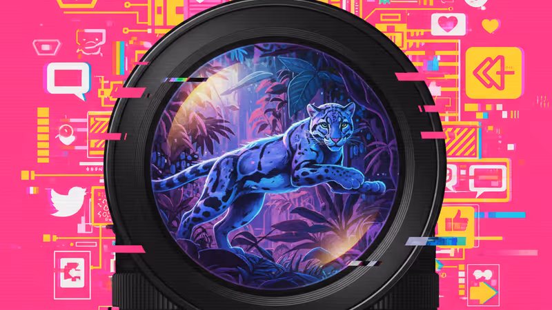 結合金色老虎與波浪雲彩的震撼視覺攝影拼貼