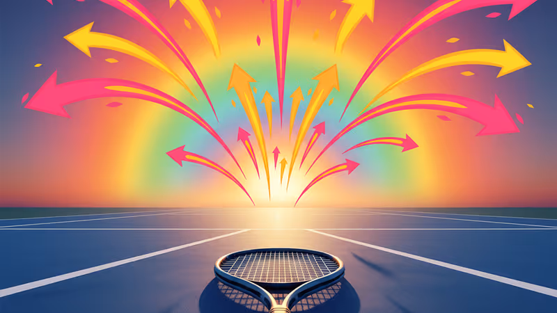 プロテニス大会のコートに置かれたテニスボール