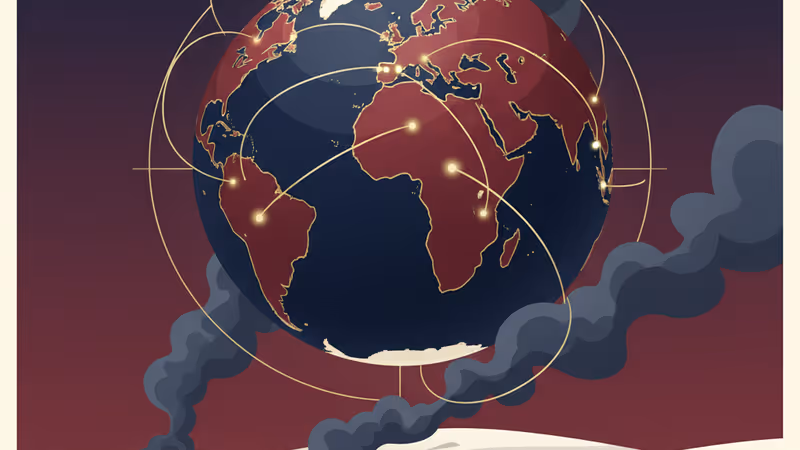 겨울철 공습으로 연기가 피어오르는 2026년 우크라이나 전경