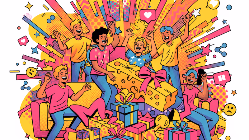 奇妙なプレゼントが混ざったクリスマスのギフトの山