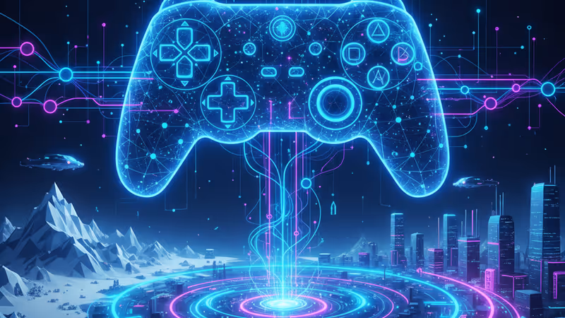 2025년 주요 게임들과 연기된 GTA 6를 상징하는 디지털 아트