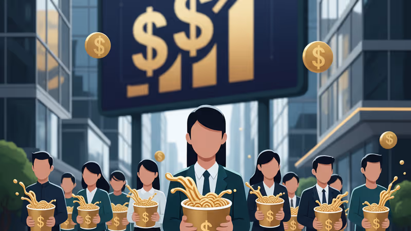 首爾超市內展示的《KPop Demon Hunters》聯名款杯麵