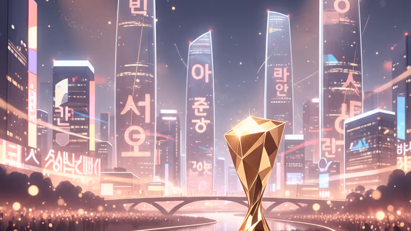 2025 MBC 연기대상 트로피와 화려한 시상식 무대 전경