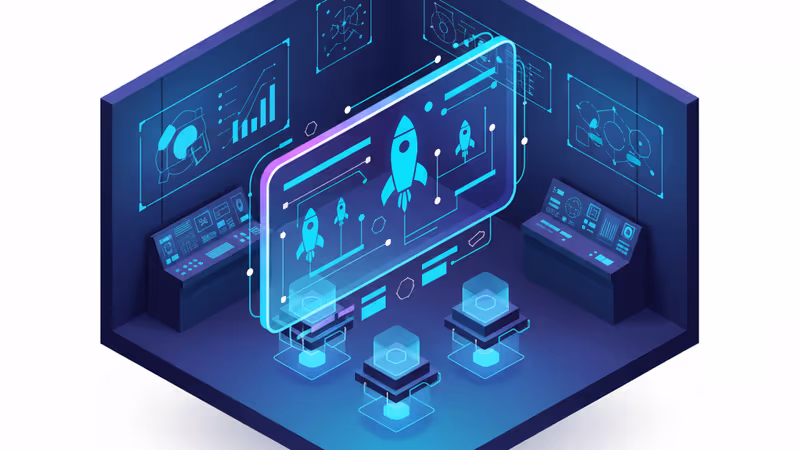 Digital leaderboard background representing the performance of US rocket companies in 2025.