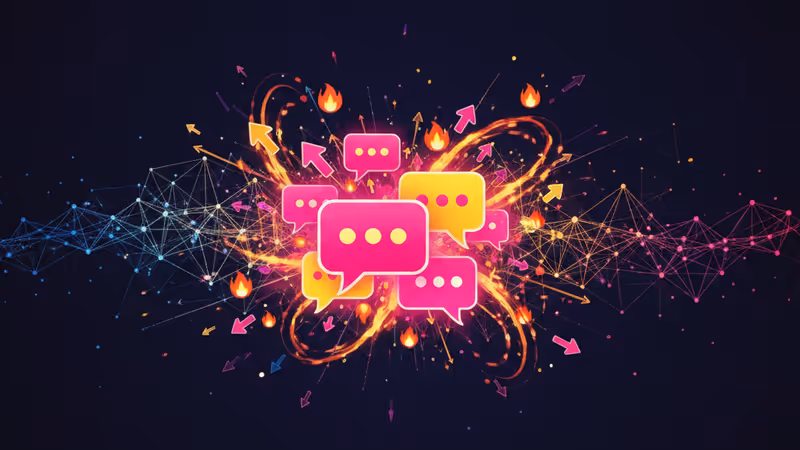 Digital collage of 2025 slang terms in speech bubbles