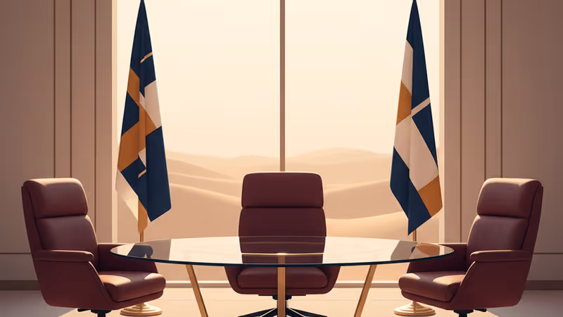 在阿布達比舉行的烏俄美三方停火談判現場