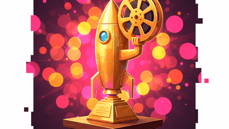 豪華な背景に置かれたアカデミー賞のトロフィー