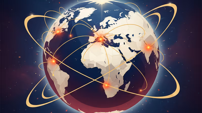 Digital world map showing geopolitical hotspots in 2026