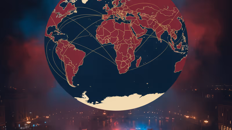 催涙弾の煙が漂うイランの都市部で抗議する群衆の様子