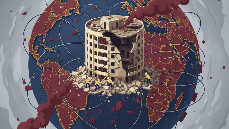 ミサイル攻撃を受け破壊されたハルキウの集合住宅と救助活動の様子