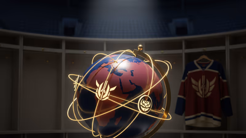 국가대표 하키 유니폼이 걸린 아이스하키 라커룸 전경