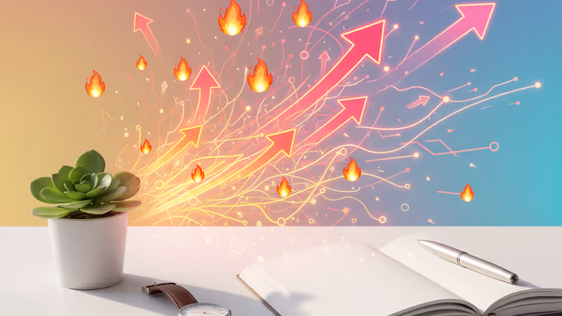 紙本筆記本、手錶與標註鎖鏈的日曆，象徵習慣養成