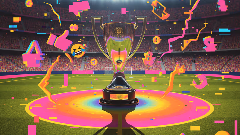 デジタルの光に包まれたスタジアムとスーペルコパの熱狂