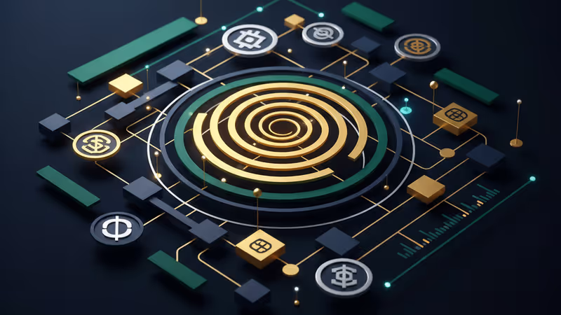 デジタル資産市場の成長を表すデータチャートとコインのイメージ