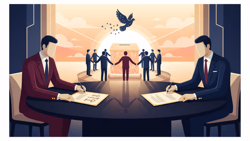 우크라이나 파병 협정에 서명하는 유럽 지도자들