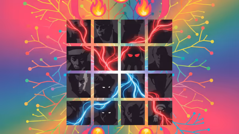 影視劇照中著名反派角色的對比拼貼圖