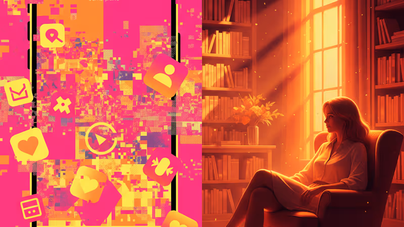 溶解的紅膠囊與邁向光明地平線的女性剪影