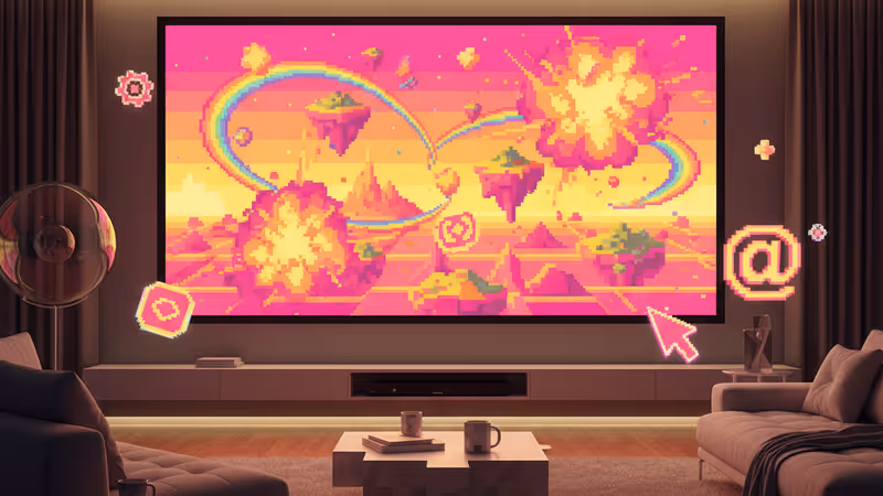 Netflixのドラマを楽しむ現代的なリビングの風景