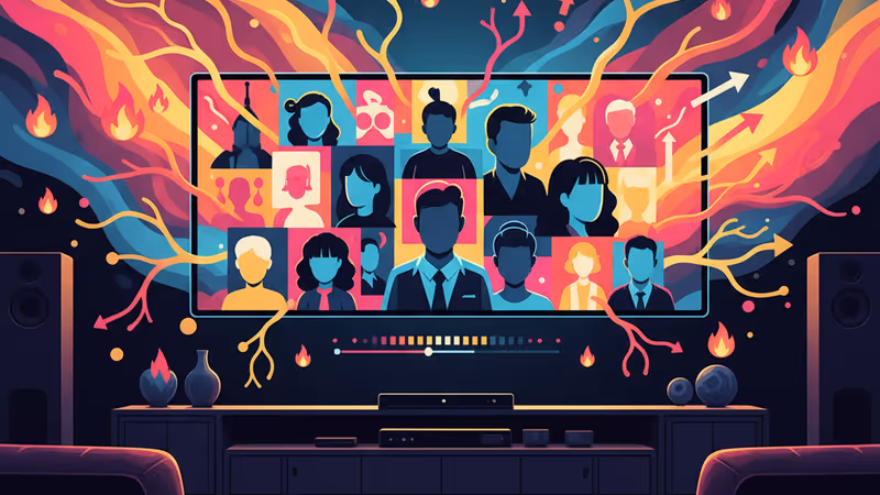 Cozy home theater screen displaying top miniseries posters for binge-watching