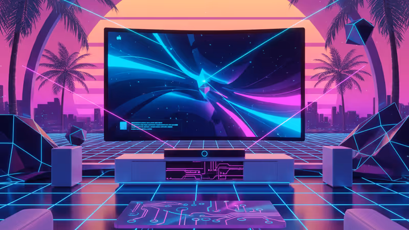 客廳電視上正在播放 Apple TV+ 高品質原創影集的精美畫面