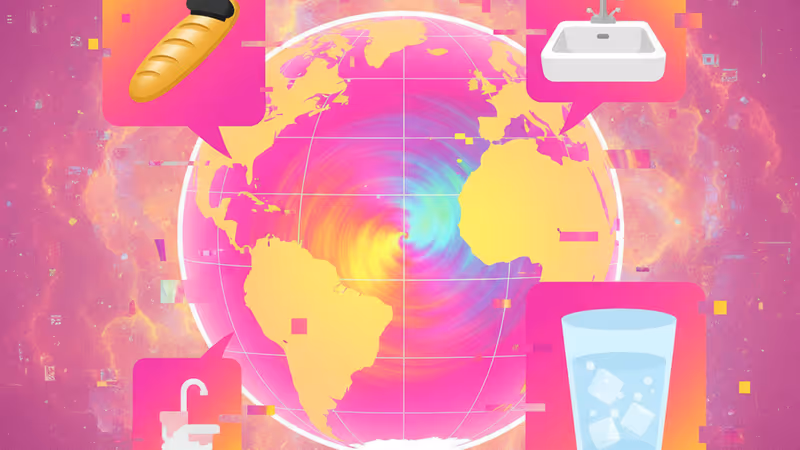 다양한 국가의 문화적 요소를 상징하는 아이콘들이 배치된 이미지