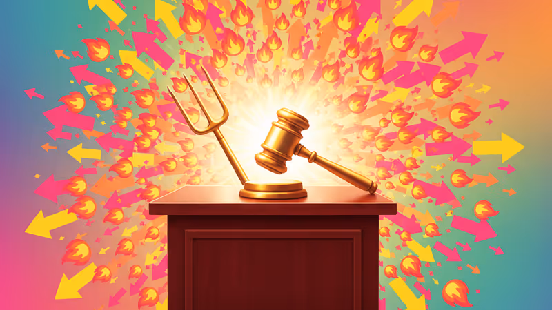 高級時計と錆びた熊手が置かれた弁護士のデスク