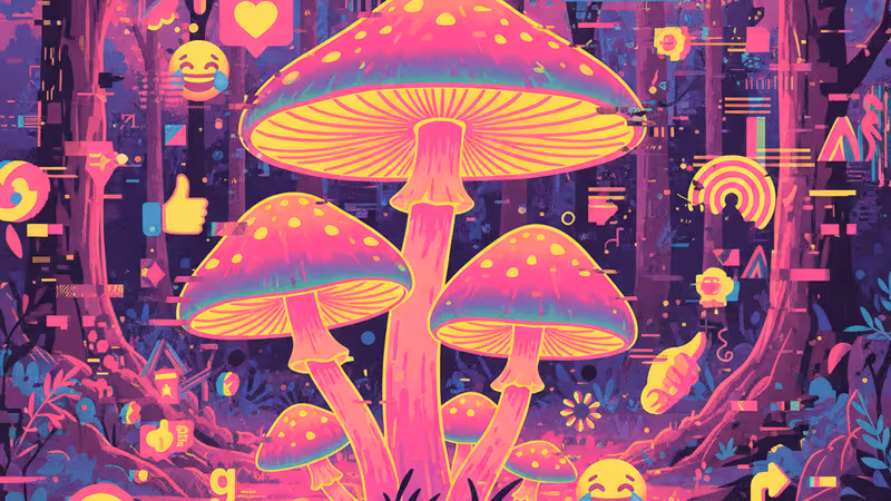 カリフォルニアの森に生える毒キノコ、タマゴテングタケの近影