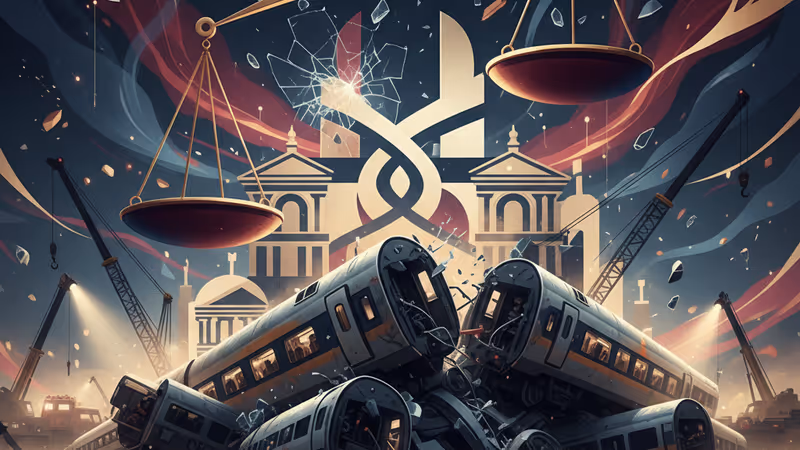 スペインの鉄道事故現場で救助活動を行う緊急車両の様子