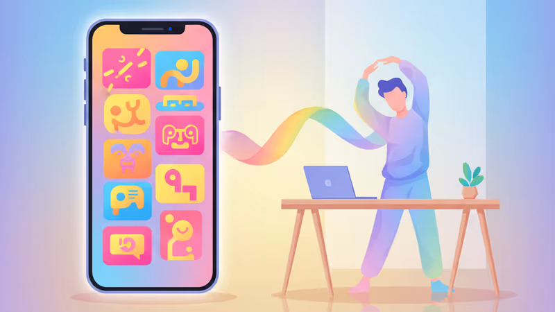 Collage of smartphone memes and a person doing yoga