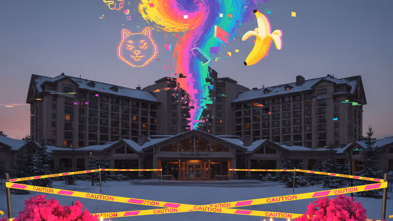 クラン・モンタナの火災現場のバーの外に置かれた追悼の花束と警察の規制線