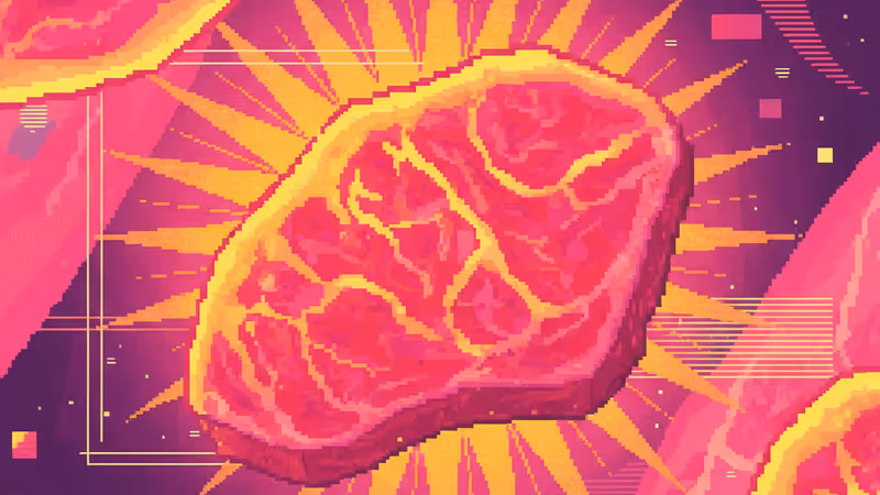 一塊看起來像炸雞的石頭放在盤子上的特寫