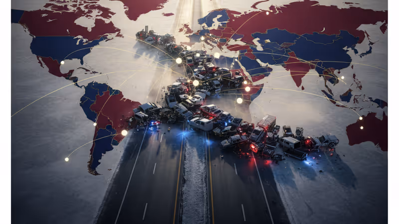 韓国・尚州の高速道路事故現場のイメージ