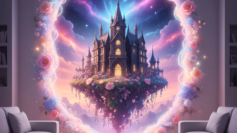 Mystical portal connecting reality to a fantasy world