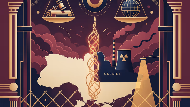 Symbolic image of peace negotiations with a map of Ukraine and barbed wire