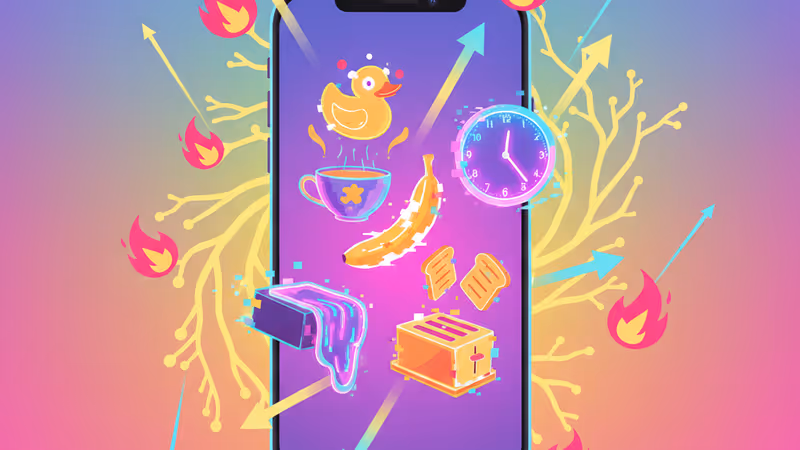 Smartphone screen showing bizarre contextless photos