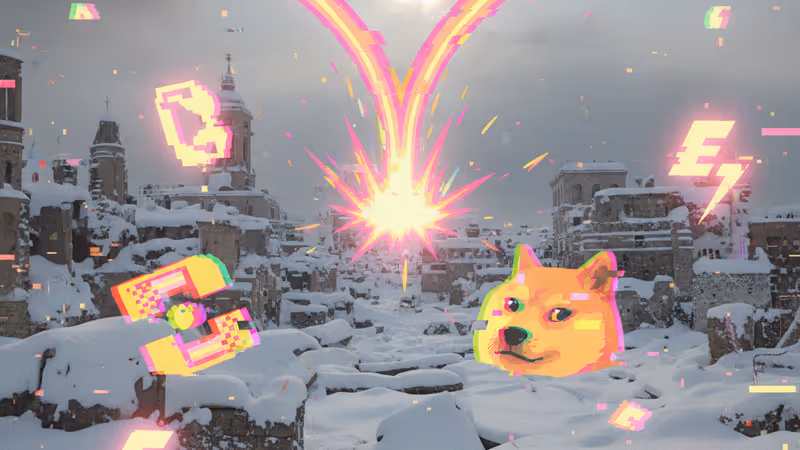 폭설에 파묻힌 옛 도시의 차갑고 황량한 전경