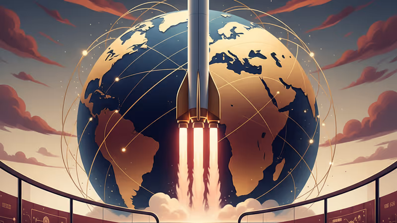 A commercial rocket launching from the Hainan spaceport.