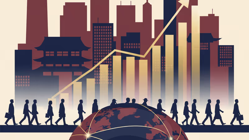 象徵日本社會多樣性與人口變革的示意圖