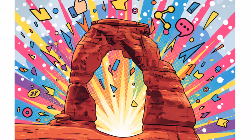 雪化粧をしたアーチーズ国立公園のデリケート・アーチと夕焼けの風景