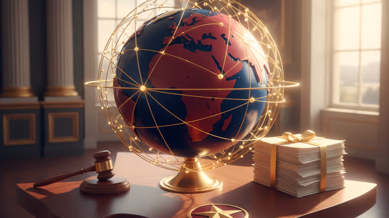 A gavel and election documents on a Texas-shaped wooden table.