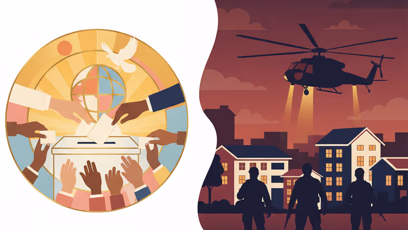 ウガンダの首都カンパラ上空を飛行する軍用ヘリコプターのイメージ