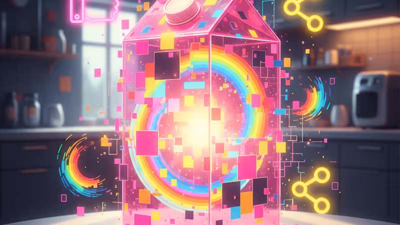 印有 AI 更新失蹤者頭像的巴西 Piracanjuba 牛奶包裝盒