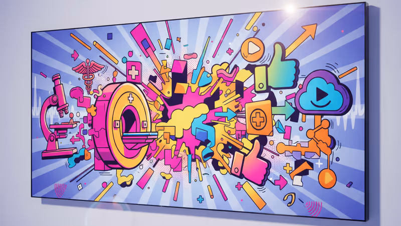 전문적인 의료인과 세련된 인플루언서의 분위기가 교차하는 이미지